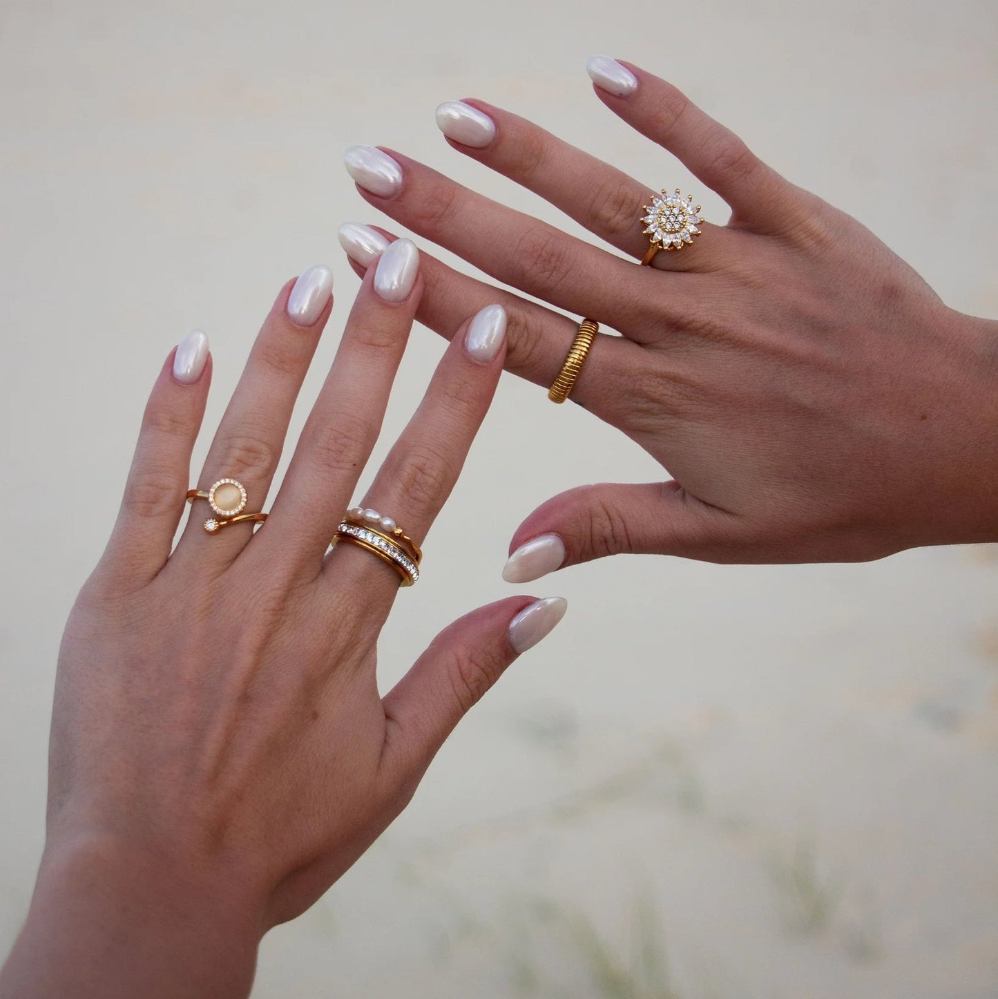 925 18K Gold Plated Sun Ring