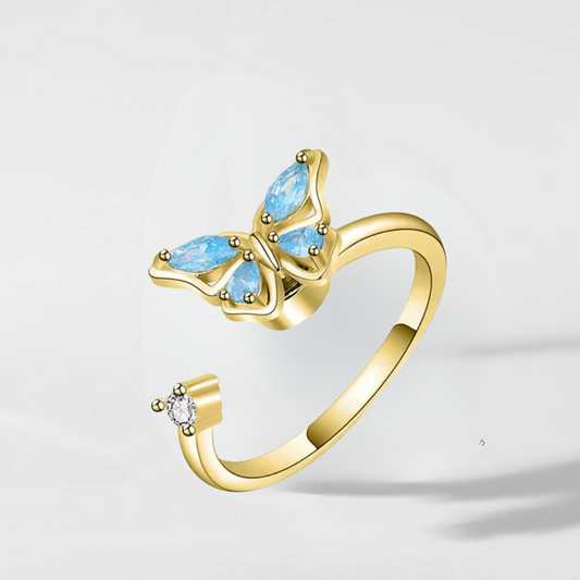 928 18K Gold Plated Butterfly Ring