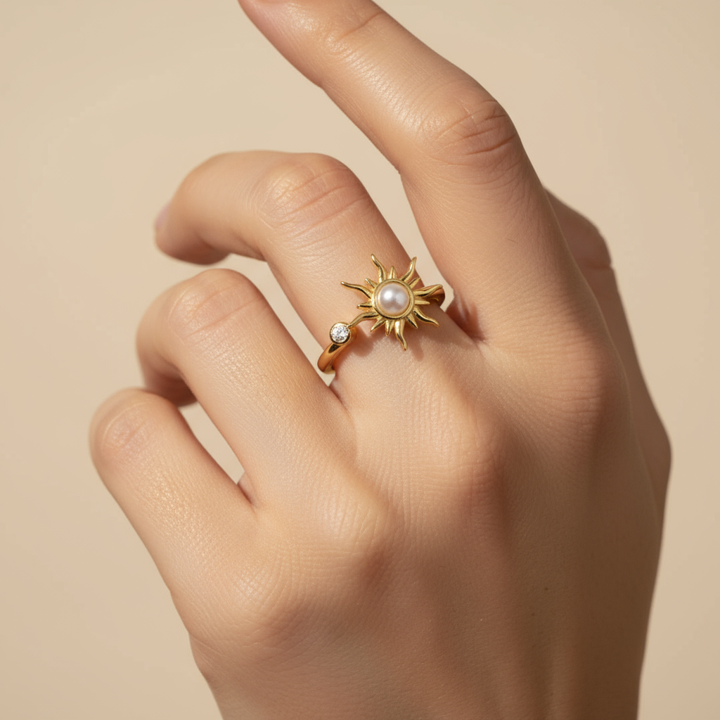 927 18K Gold Plated Sunray Ring