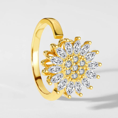 925 18K Gold Plated Sun Ring